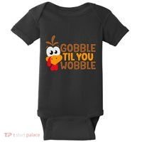 Gobble Til You Wobble Baby Outfit Thanksgiving Baby Bodysuit thumb 0