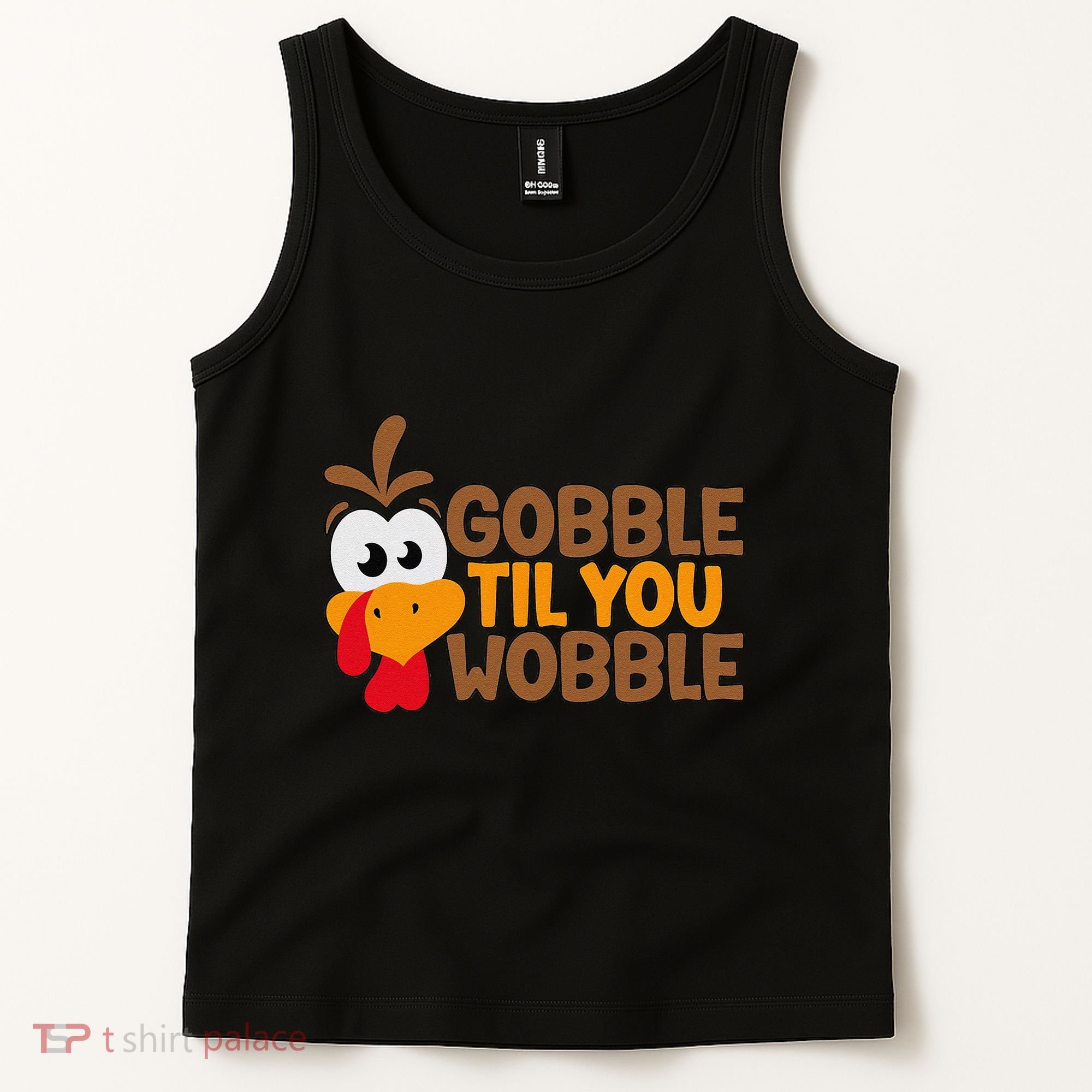 Gobble Til You Wobble Baby Outfit Thanksgiving Tank Top