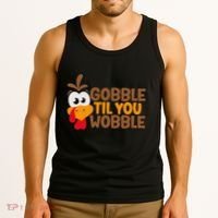 Gobble Til You Wobble Baby Outfit Thanksgiving Tank Top thumb 3