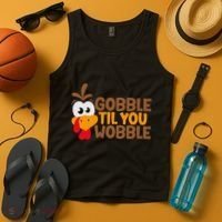Gobble Til You Wobble Baby Outfit Thanksgiving Tank Top thumb 4