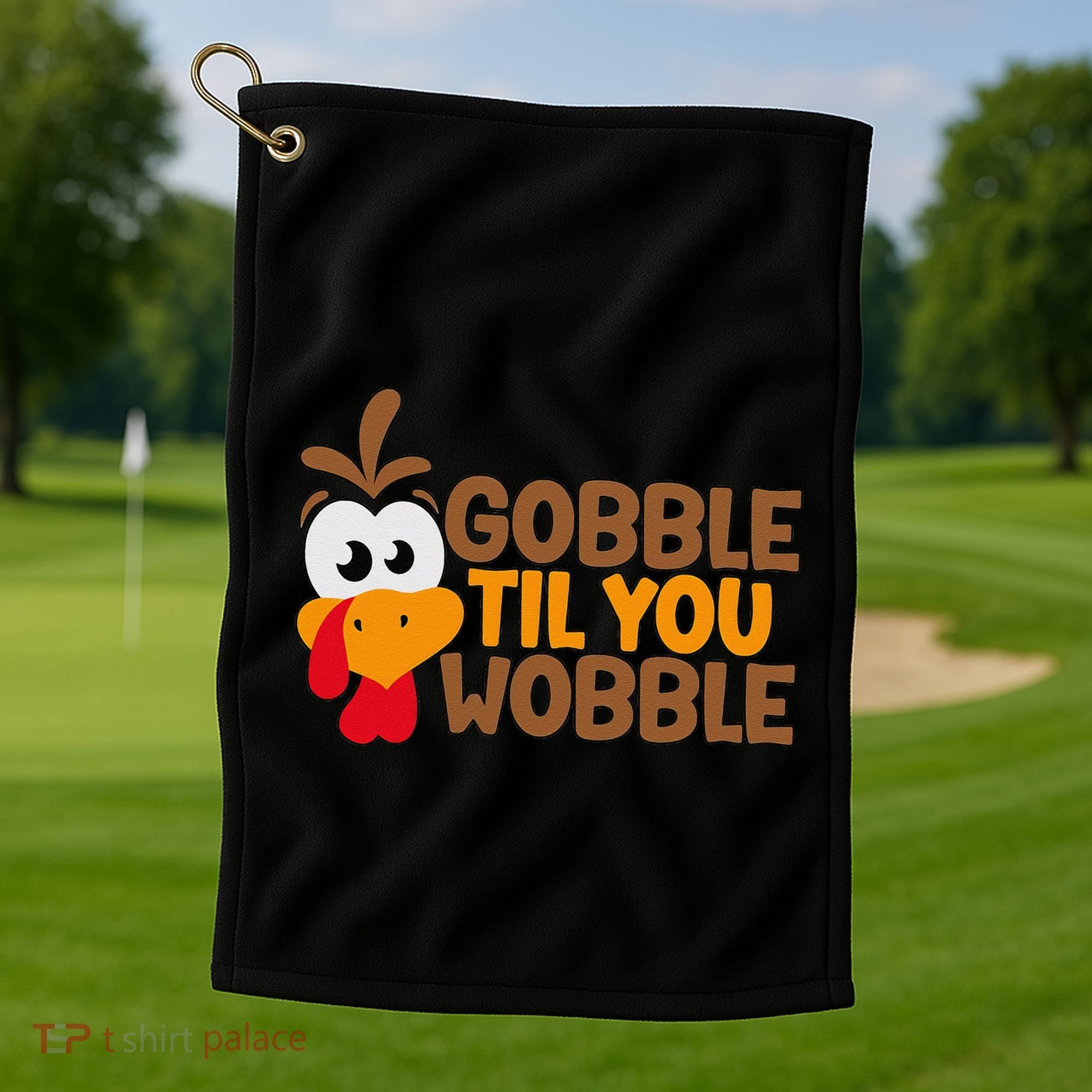 Gobble Til You Wobble Baby Outfit Thanksgiving Golf Towel