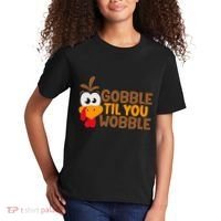Gobble Til You Wobble Baby Outfit Thanksgiving Kids T-Shirt thumb 2