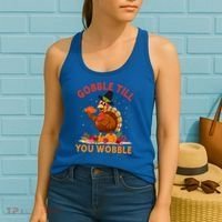 Gobble Till You Wobble Happy Turkey Thanksgiving Day Gift Women's Tank Top thumb 2