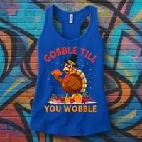 Gobble Till You Wobble Happy Turkey Thanksgiving Day Gift Women's Tank Top thumb 3
