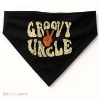 Groovy Uncle 70s Aesthetic Nostalgia 1970's Retro Uncle USA-Made Doggie Bandana thumb 0