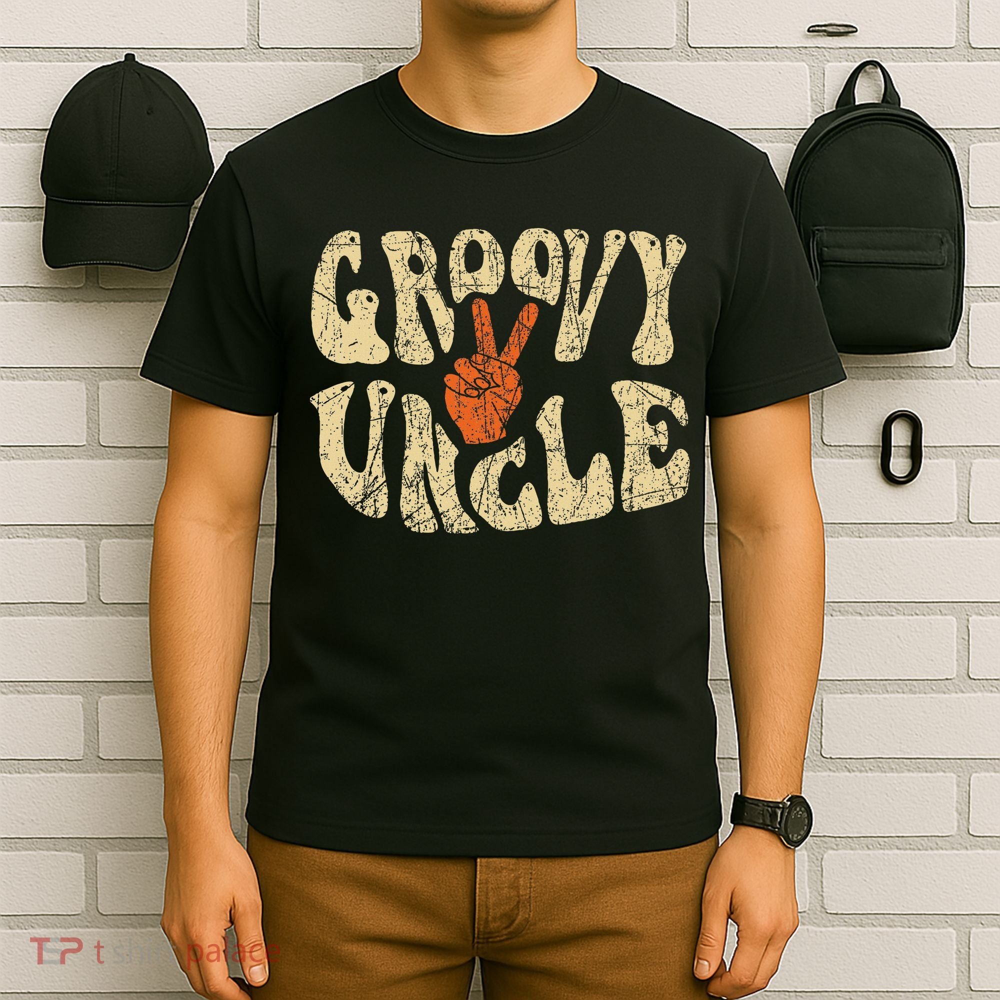 Groovy Uncle 70s Aesthetic Nostalgia 1970's Retro Uncle T-Shirt