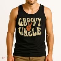 Groovy Uncle 70s Aesthetic Nostalgia 1970's Retro Uncle Tank Top thumb 3