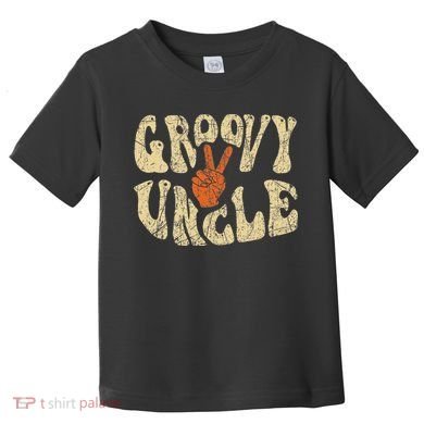Groovy Uncle 70s Aesthetic Nostalgia 1970's Retro Uncle Toddler T-Shirt