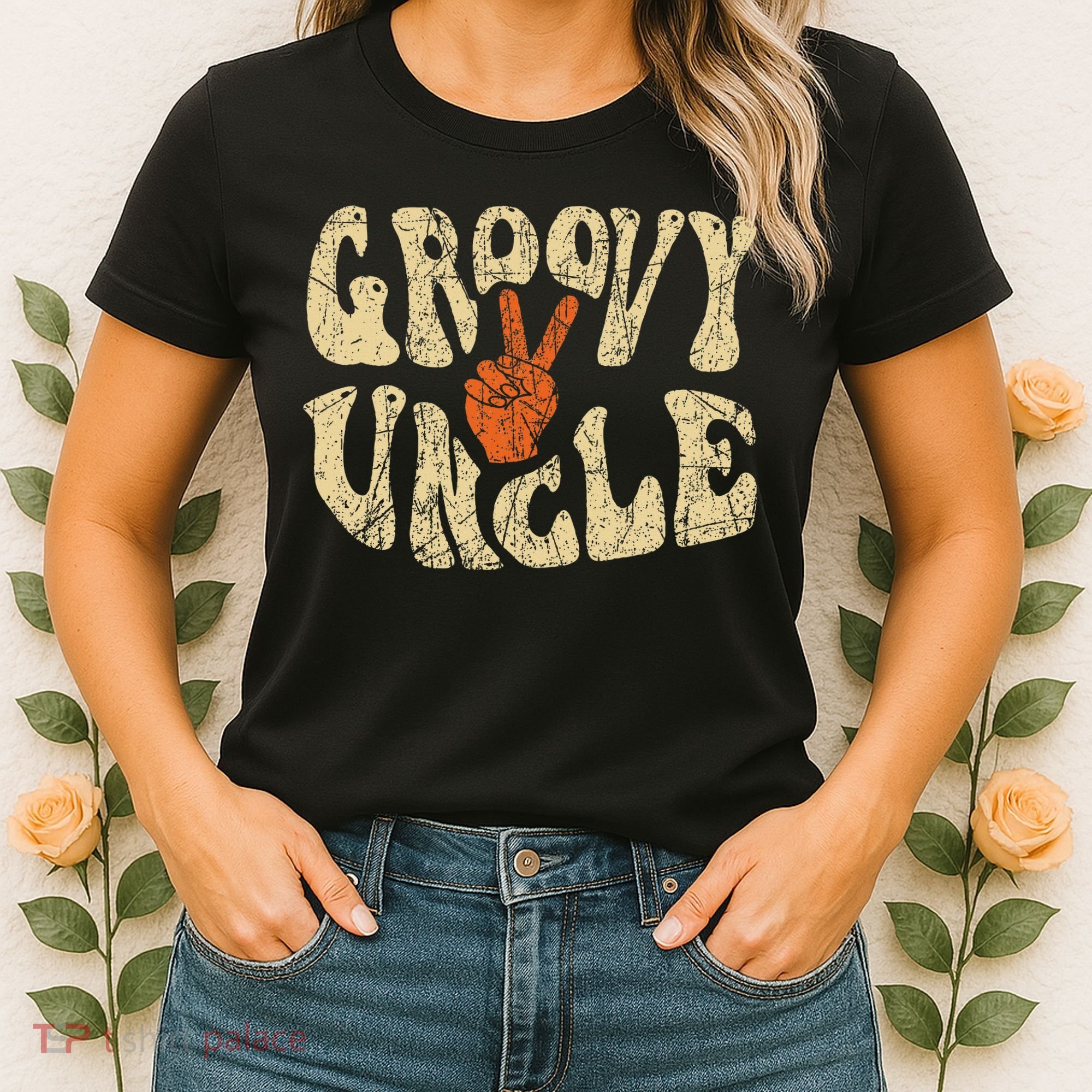 Groovy Uncle 70s Aesthetic Nostalgia 1970's Retro Uncle Women's T-Shirt
