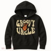 Groovy Uncle 70s Aesthetic Nostalgia 1970's Retro Uncle Kids Hoodie thumb 0