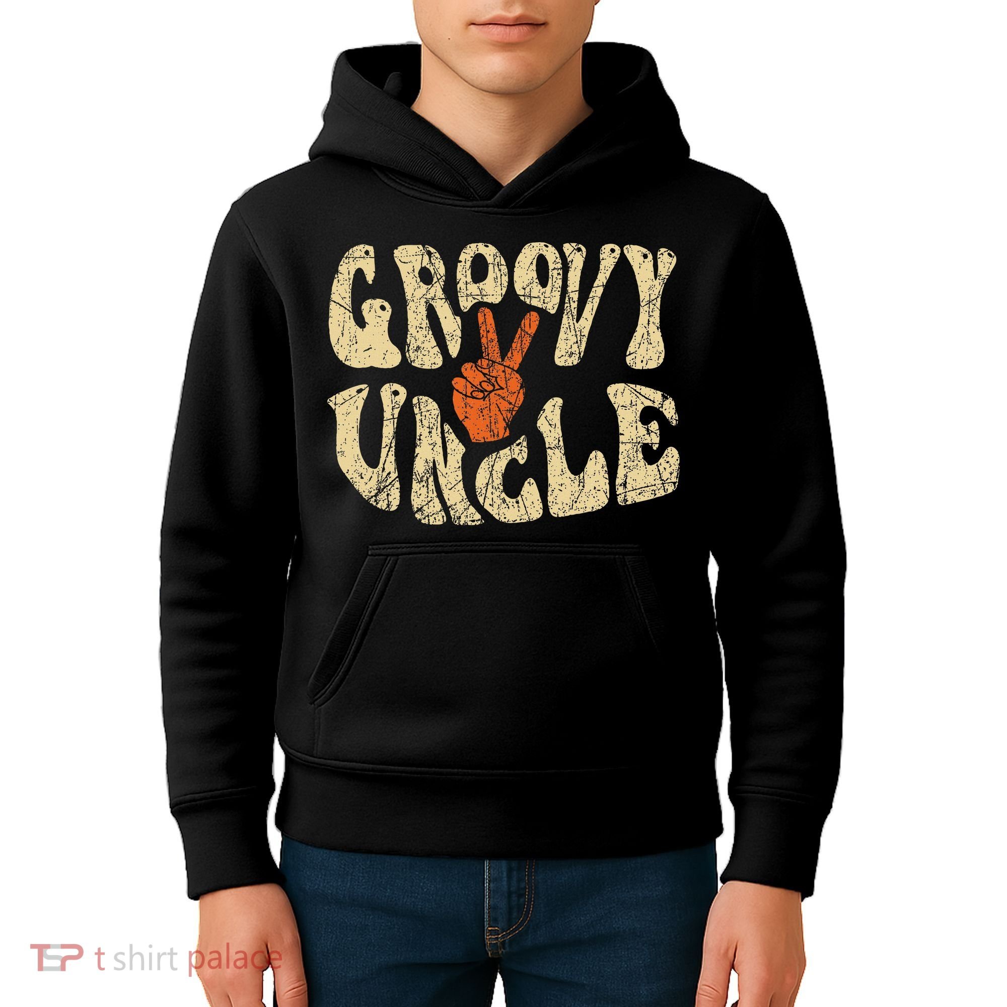 Groovy Uncle 70s Aesthetic Nostalgia 1970's Retro Uncle Kids Hoodie