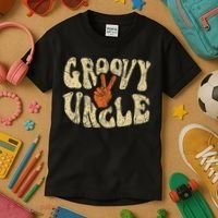 Groovy Uncle 70s Aesthetic Nostalgia 1970's Retro Uncle Kids T-Shirt thumb 3