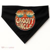 Groovy Uncle 70s Aesthetic Nostalgia 1970's Retro Uncle USA-Made Doggie Bandana thumb 0