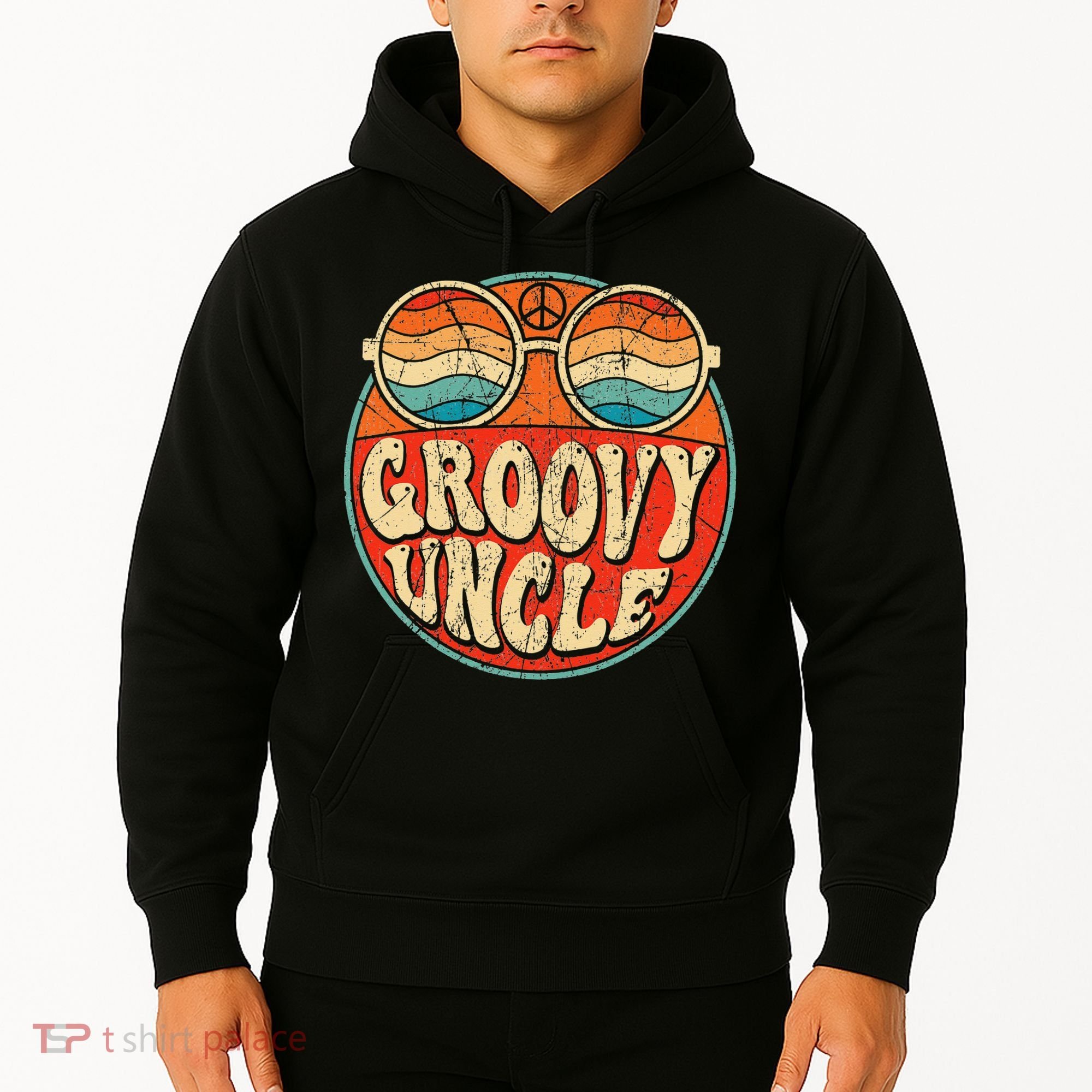 Groovy Uncle 70s Aesthetic Nostalgia 1970's Retro Uncle Hoodie