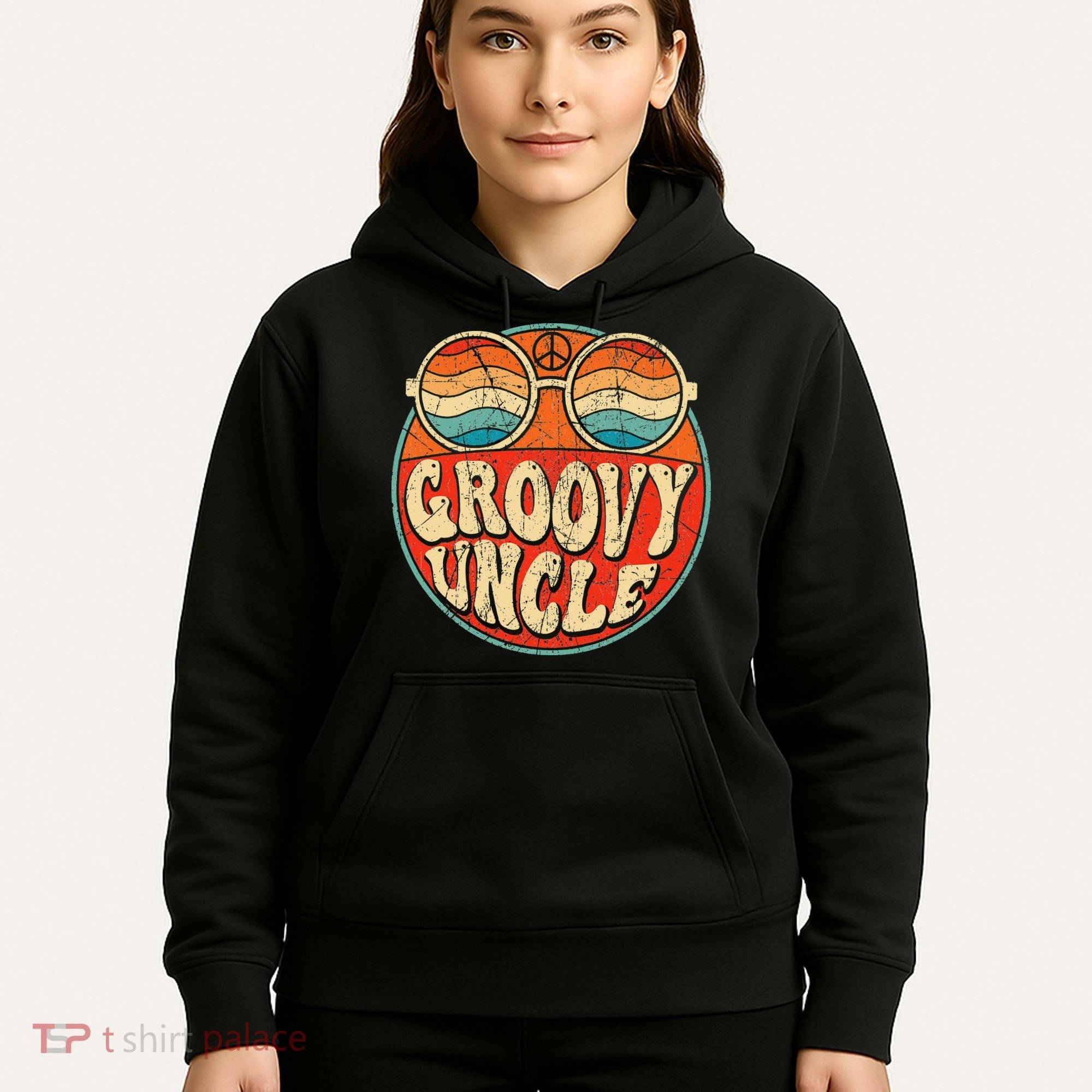 Groovy Uncle 70s Aesthetic Nostalgia 1970's Retro Uncle Hoodie