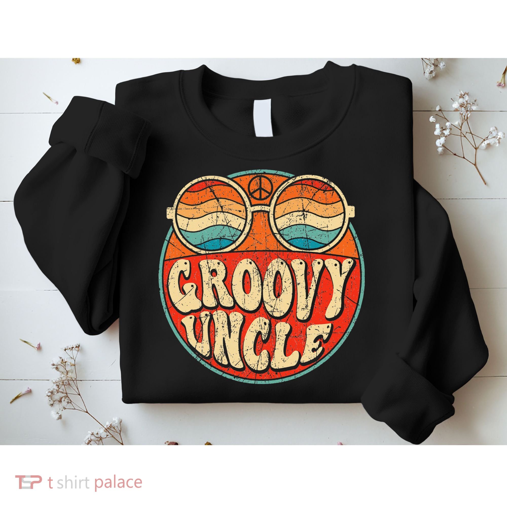 Groovy Uncle 70s Aesthetic Nostalgia 1970's Retro Uncle Sweatshirt