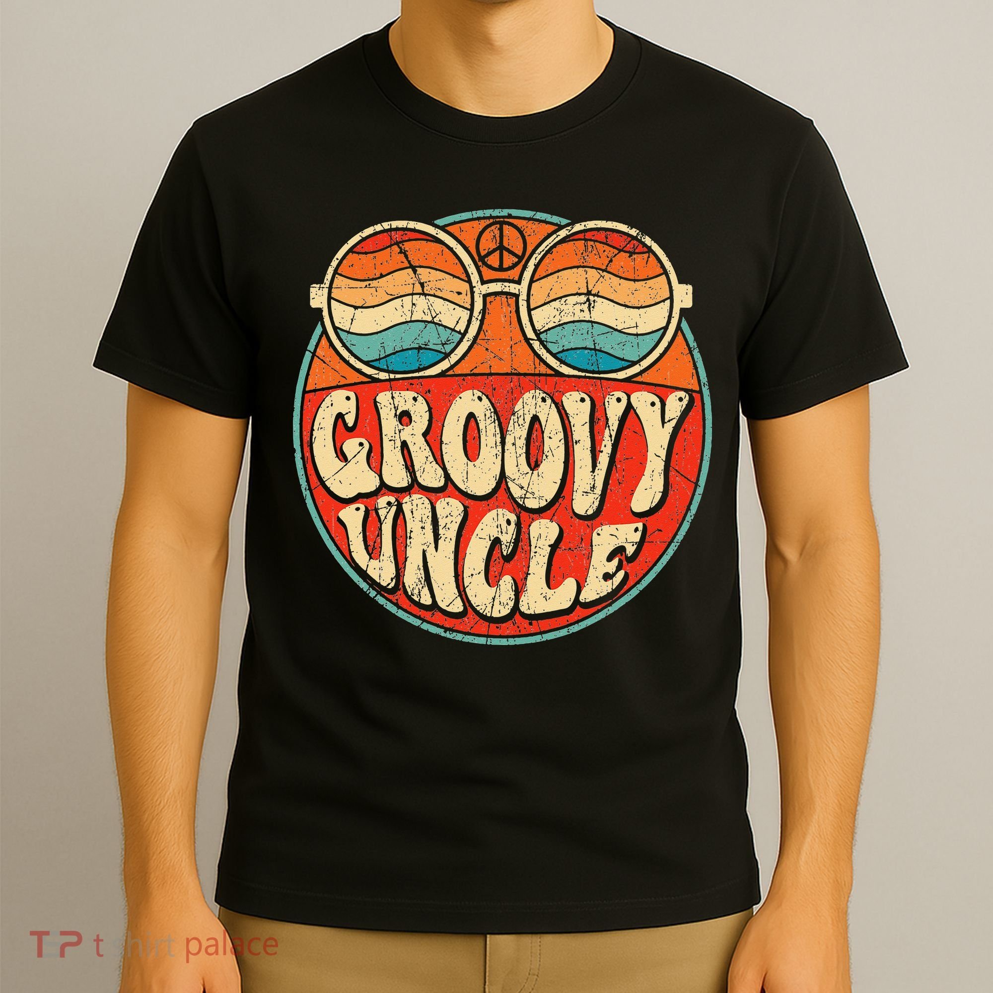 Groovy Uncle 70s Aesthetic Nostalgia 1970's Retro Uncle T-Shirt