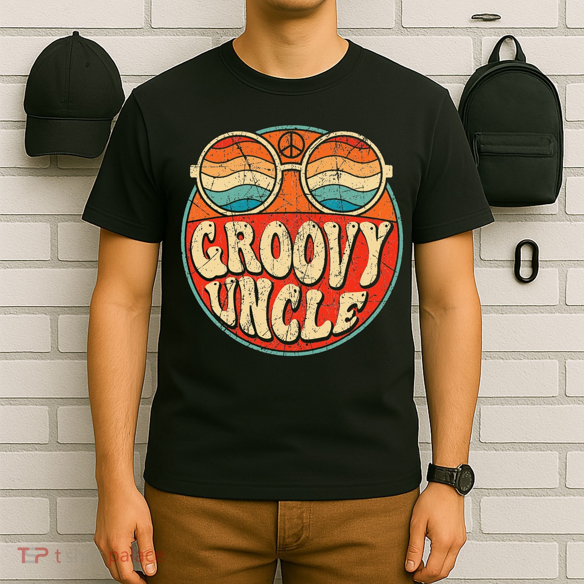 Groovy Uncle 70s Aesthetic Nostalgia 1970's Retro Uncle T-Shirt