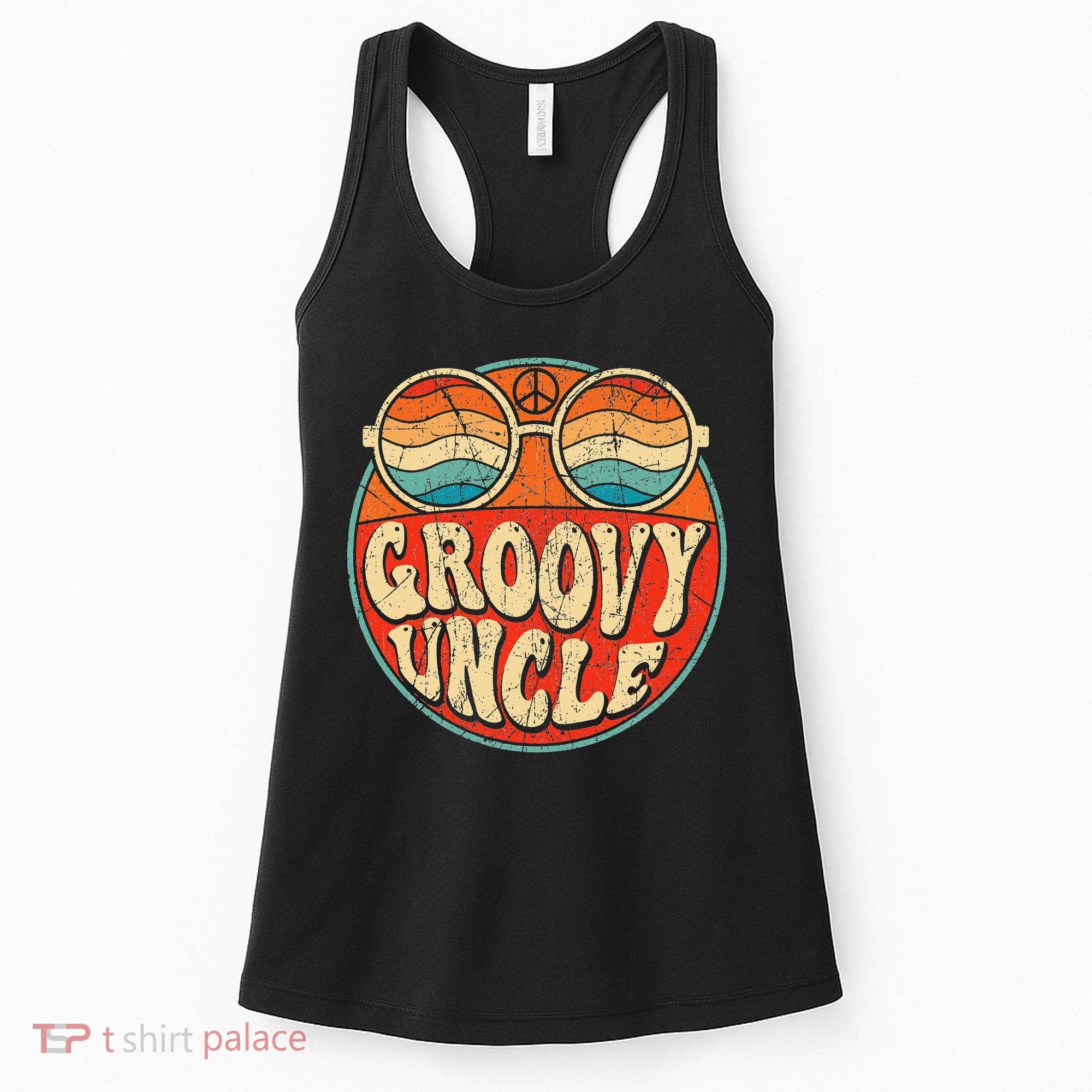 Groovy Uncle 70s Aesthetic Nostalgia 1970's Retro Uncle Women's Tank Top