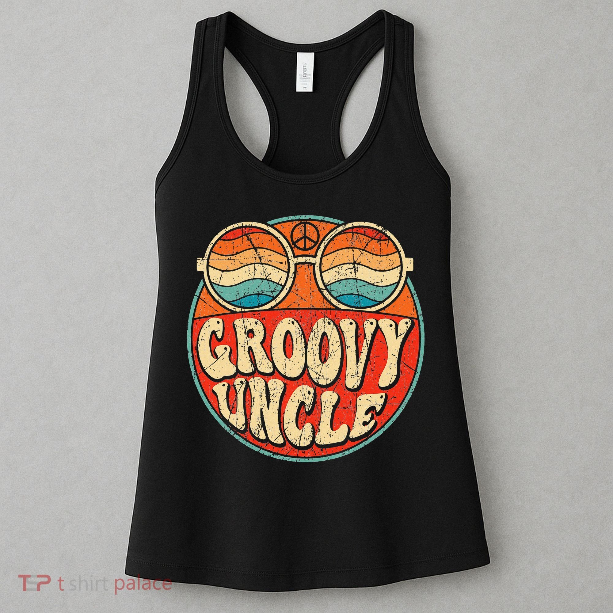 Groovy Uncle 70s Aesthetic Nostalgia 1970's Retro Uncle Women's Tank Top