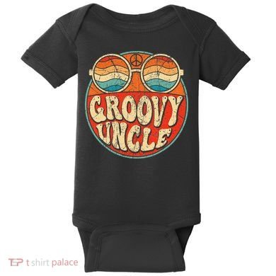 Groovy Uncle 70s Aesthetic Nostalgia 1970's Retro Uncle Baby Bodysuit
