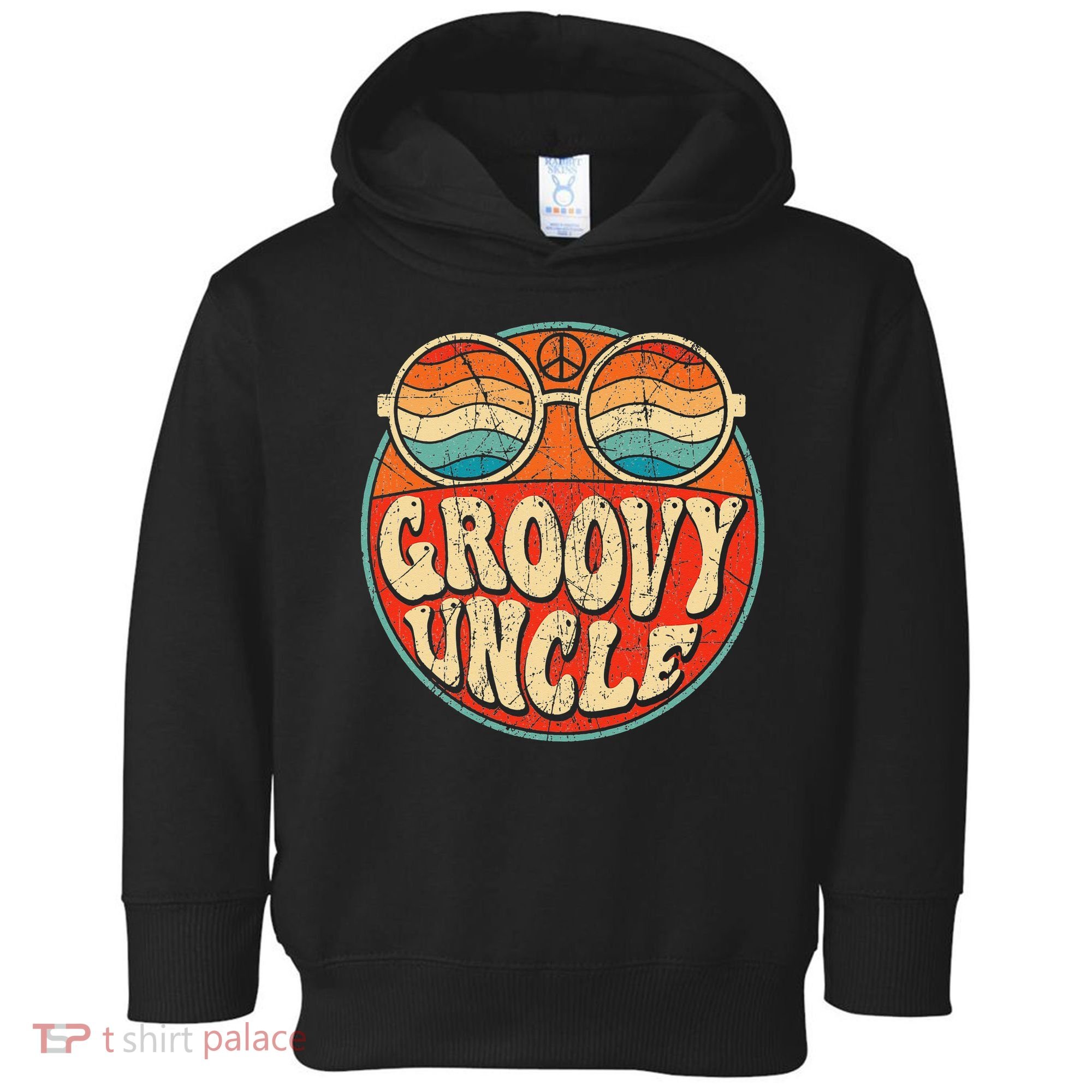Groovy Uncle 70s Aesthetic Nostalgia 1970's Retro Uncle Toddler Hoodie