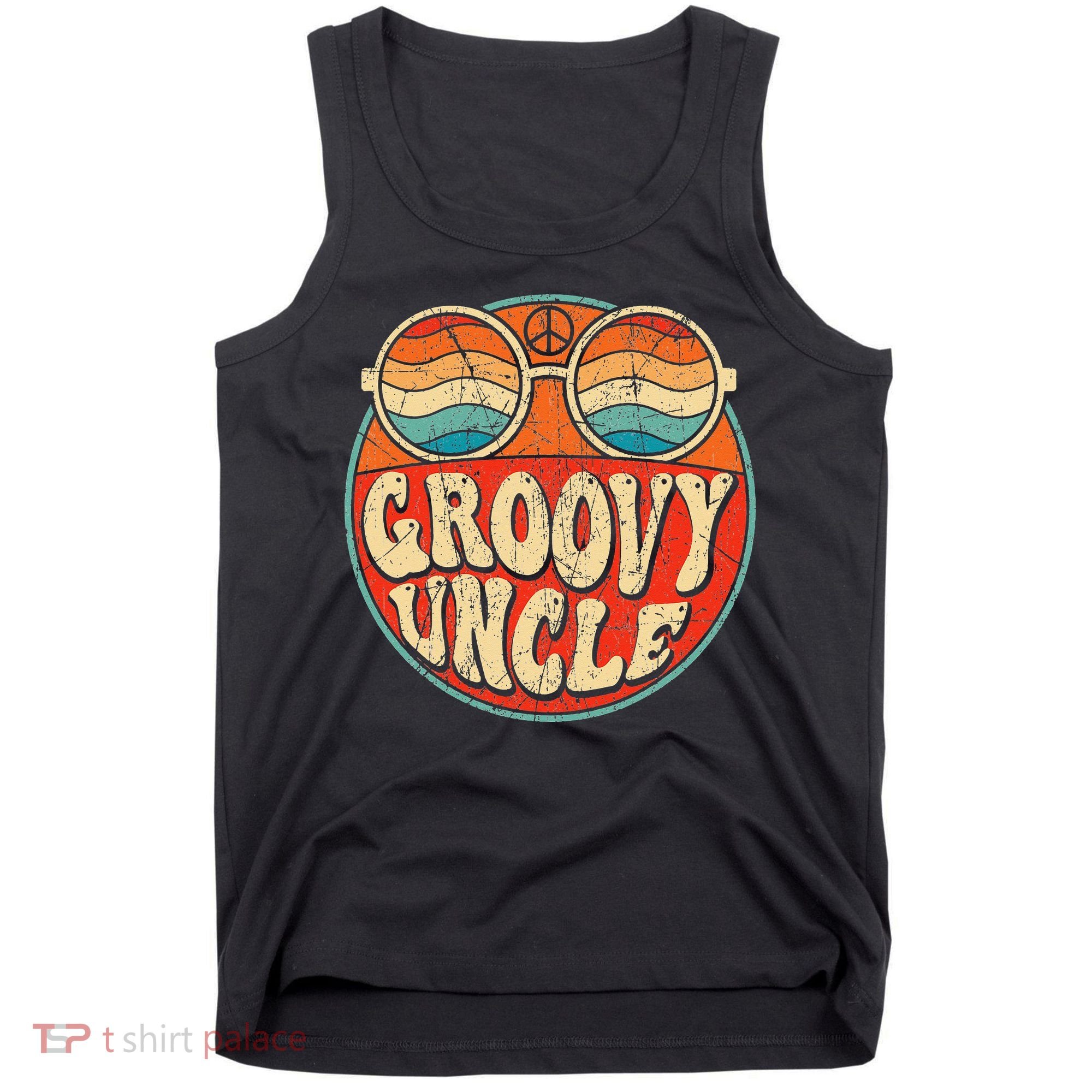 Groovy Uncle 70s Aesthetic Nostalgia 1970's Retro Uncle Tank Top