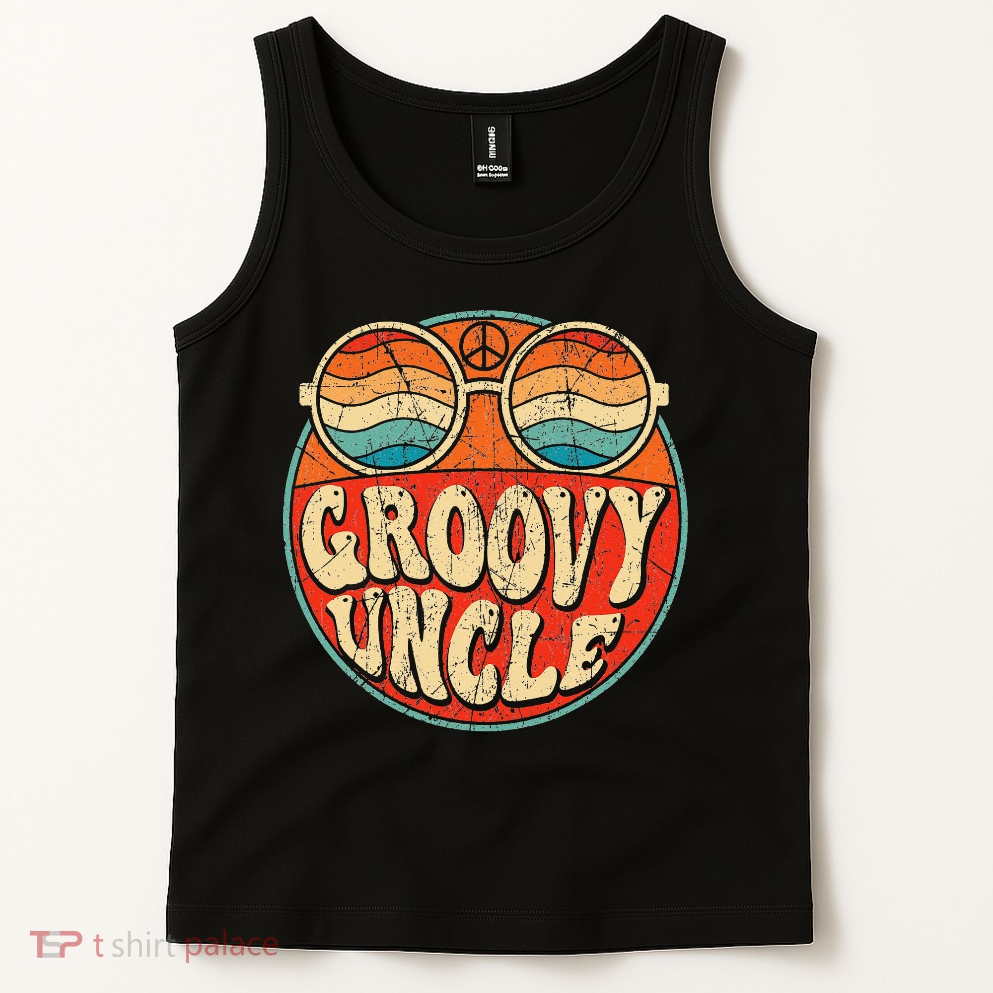 Groovy Uncle 70s Aesthetic Nostalgia 1970's Retro Uncle Tank Top