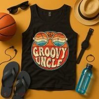 Groovy Uncle 70s Aesthetic Nostalgia 1970's Retro Uncle Tank Top thumb 4