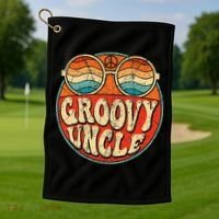 Groovy Uncle 70s Aesthetic Nostalgia 1970's Retro Uncle Golf Towel thumb 1