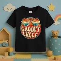 Groovy Uncle 70s Aesthetic Nostalgia 1970's Retro Uncle Toddler T-Shirt thumb 3