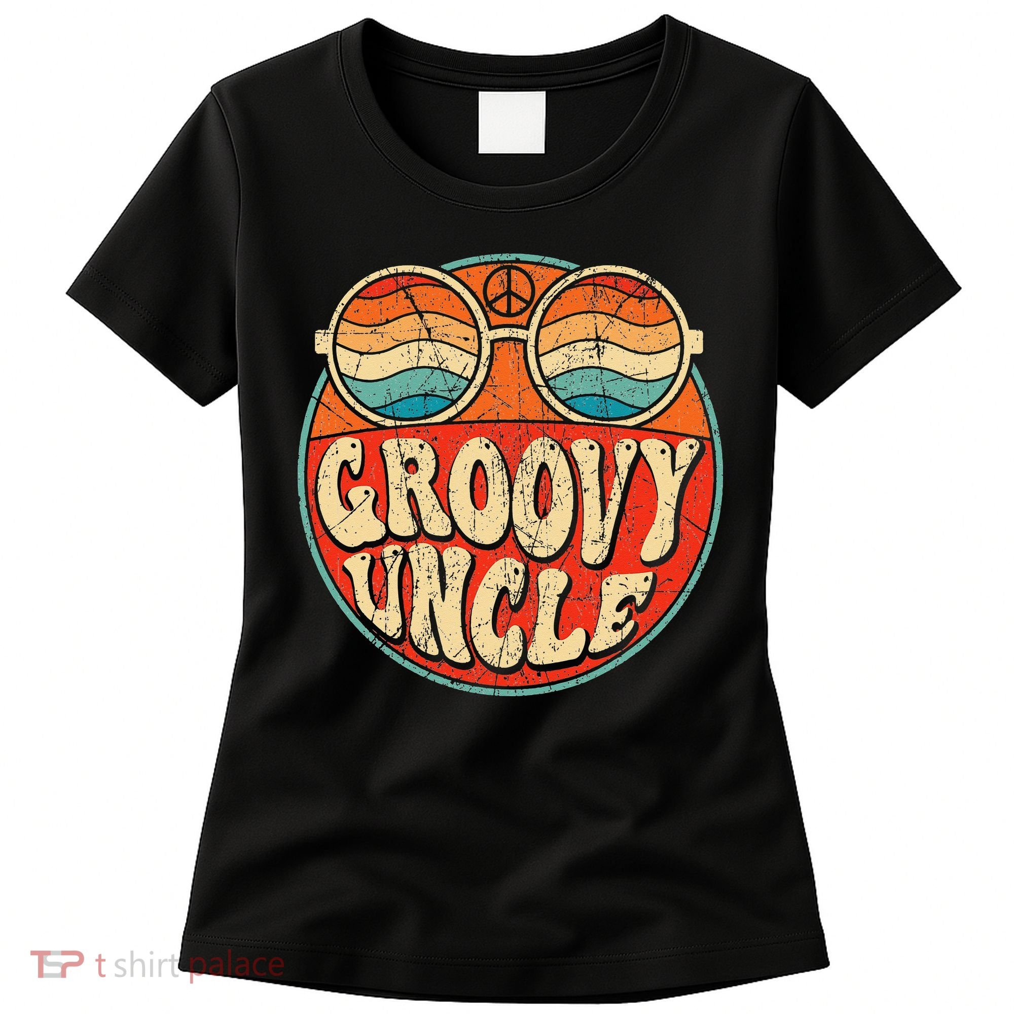 Groovy Uncle 70s Aesthetic Nostalgia 1970's Retro Uncle Women's T-Shirt