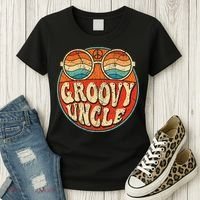 Groovy Uncle 70s Aesthetic Nostalgia 1970's Retro Uncle Women's T-Shirt thumb 3