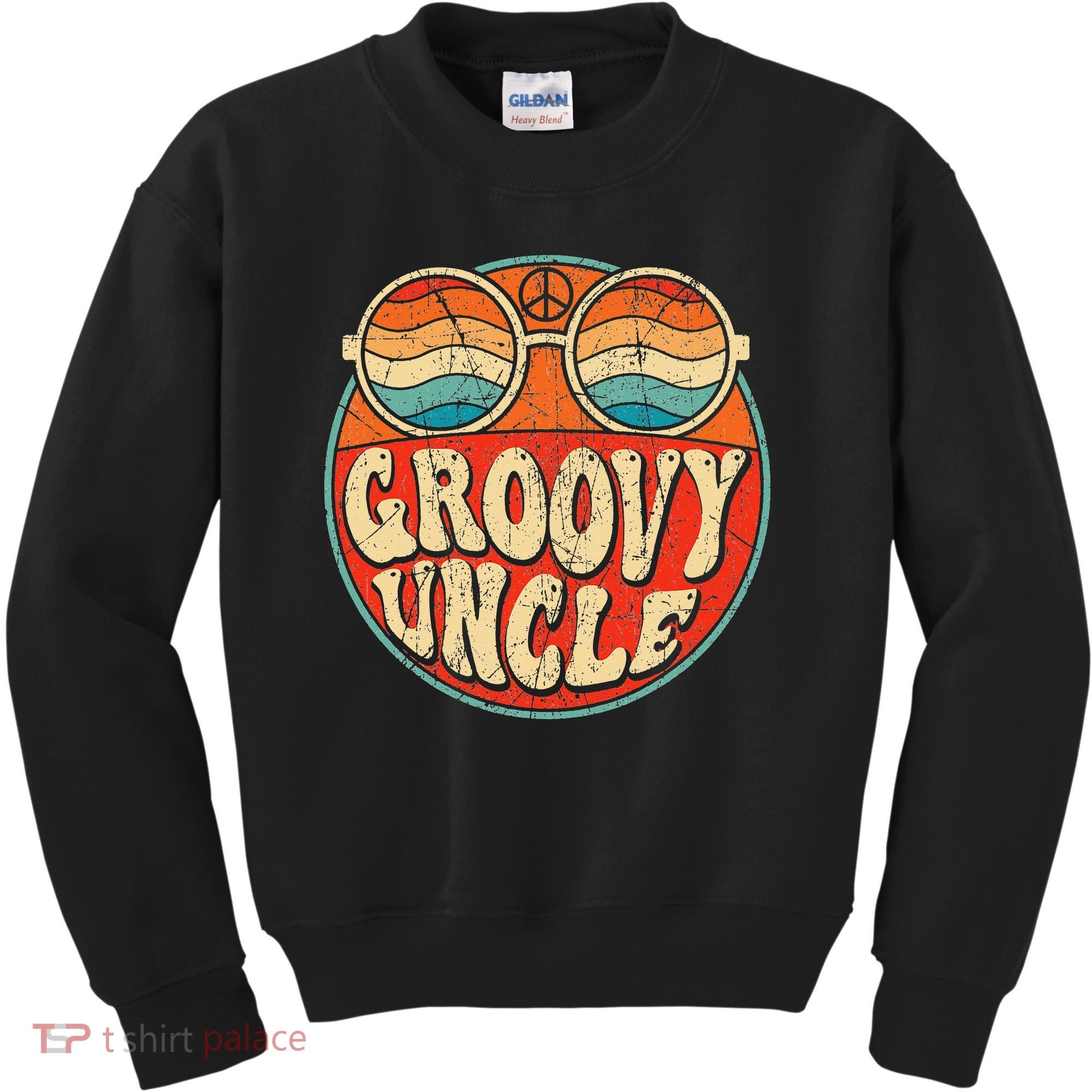 Groovy Uncle 70s Aesthetic Nostalgia 1970's Retro Uncle Kids Sweatshirt