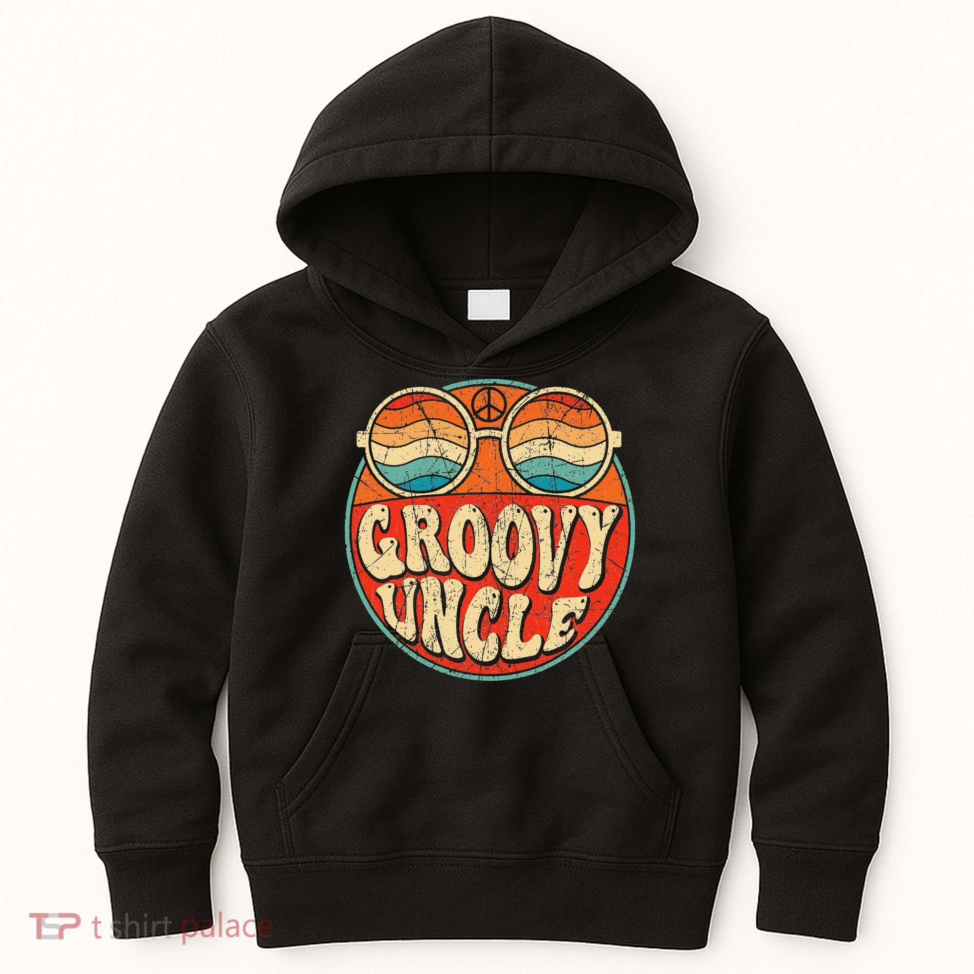 Groovy Uncle 70s Aesthetic Nostalgia 1970's Retro Uncle Kids Hoodie