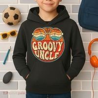 Groovy Uncle 70s Aesthetic Nostalgia 1970's Retro Uncle Kids Hoodie thumb 2
