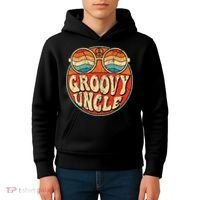 Groovy Uncle 70s Aesthetic Nostalgia 1970's Retro Uncle Kids Hoodie thumb 4