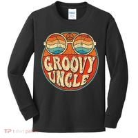 Groovy Uncle 70s Aesthetic Nostalgia 1970's Retro Uncle Kids Long Sleeve Shirt thumb 0