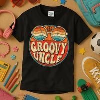 Groovy Uncle 70s Aesthetic Nostalgia 1970's Retro Uncle Kids T-Shirt thumb 3