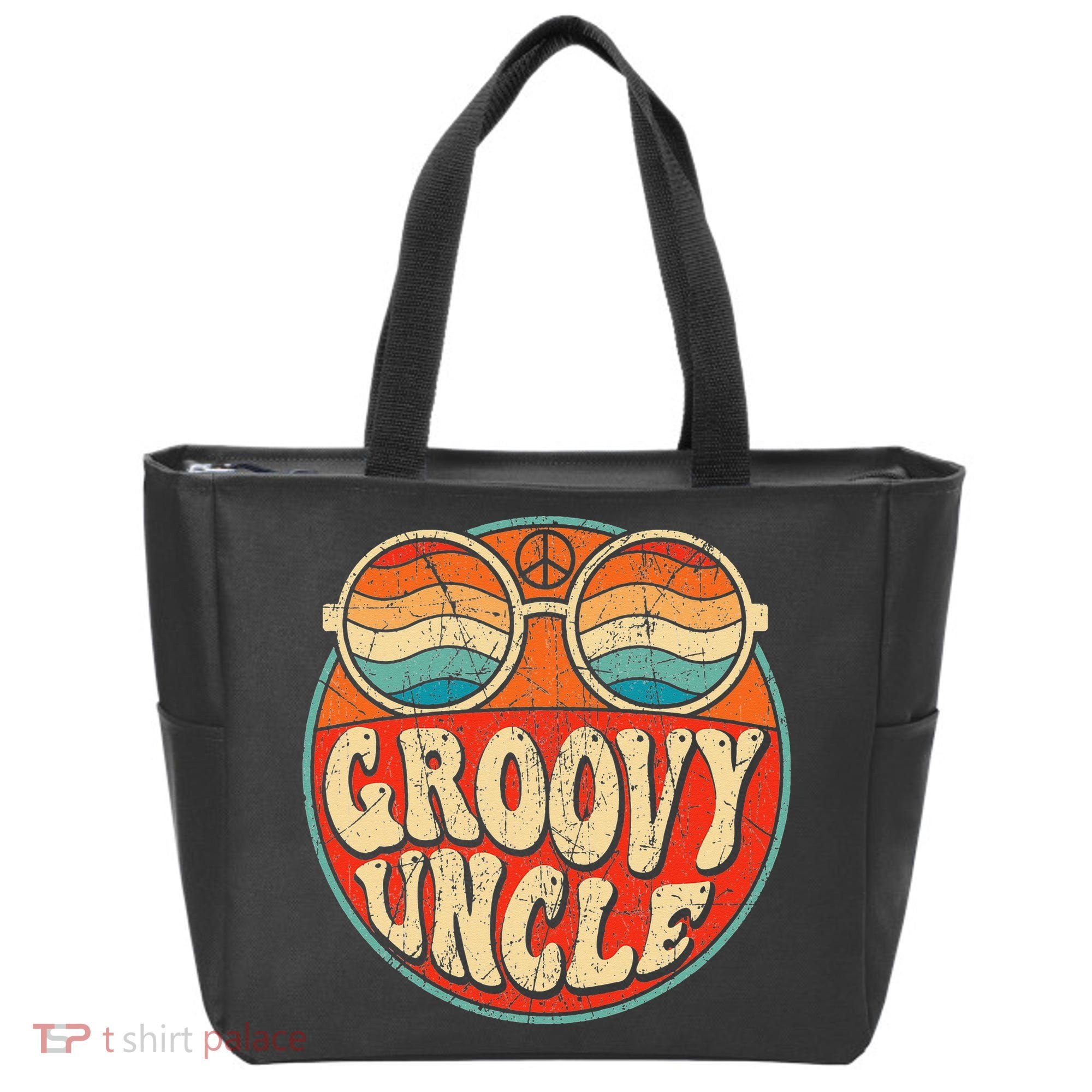 Groovy Uncle 70s Aesthetic Nostalgia 1970's Retro Uncle Tote Bag