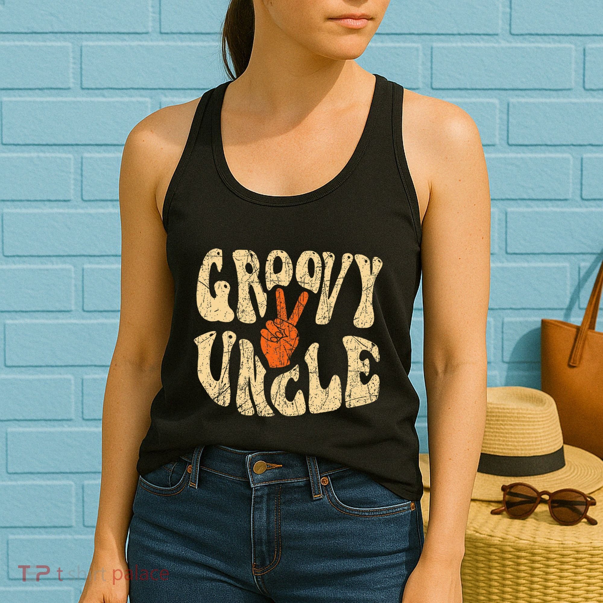 Groovy Uncle 70s Aesthetic Nostalgia 1970S Retro Uncle Women's Tank Top