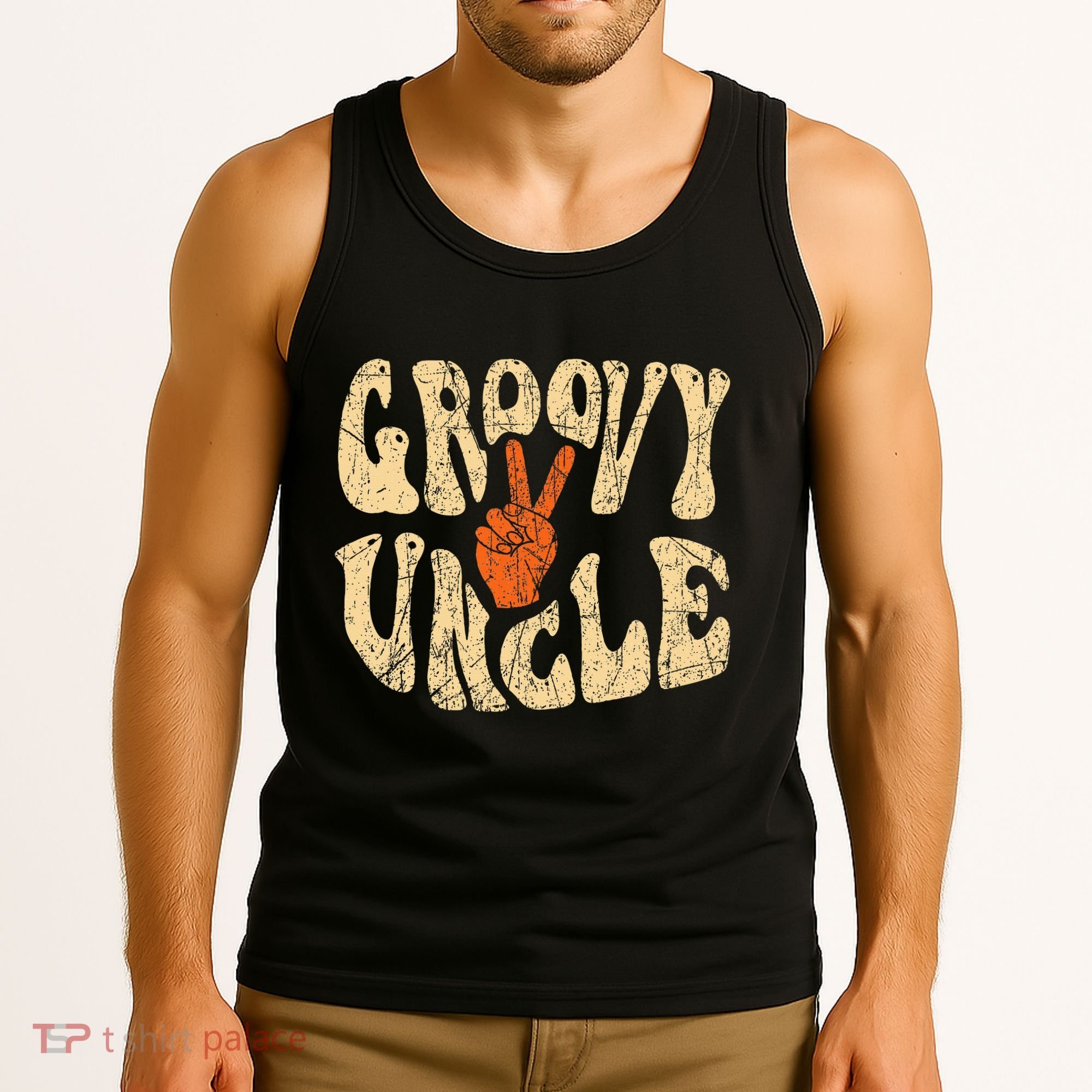 Groovy Uncle 70s Aesthetic Nostalgia 1970S Retro Uncle Tank Top