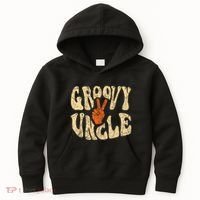 Groovy Uncle 70s Aesthetic Nostalgia 1970S Retro Uncle Kids Hoodie thumb 0