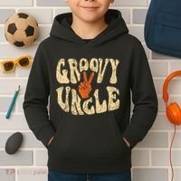 Groovy Uncle 70s Aesthetic Nostalgia 1970S Retro Uncle Kids Hoodie thumb 2