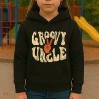 Groovy Uncle 70s Aesthetic Nostalgia 1970S Retro Uncle Kids Hoodie thumb 3