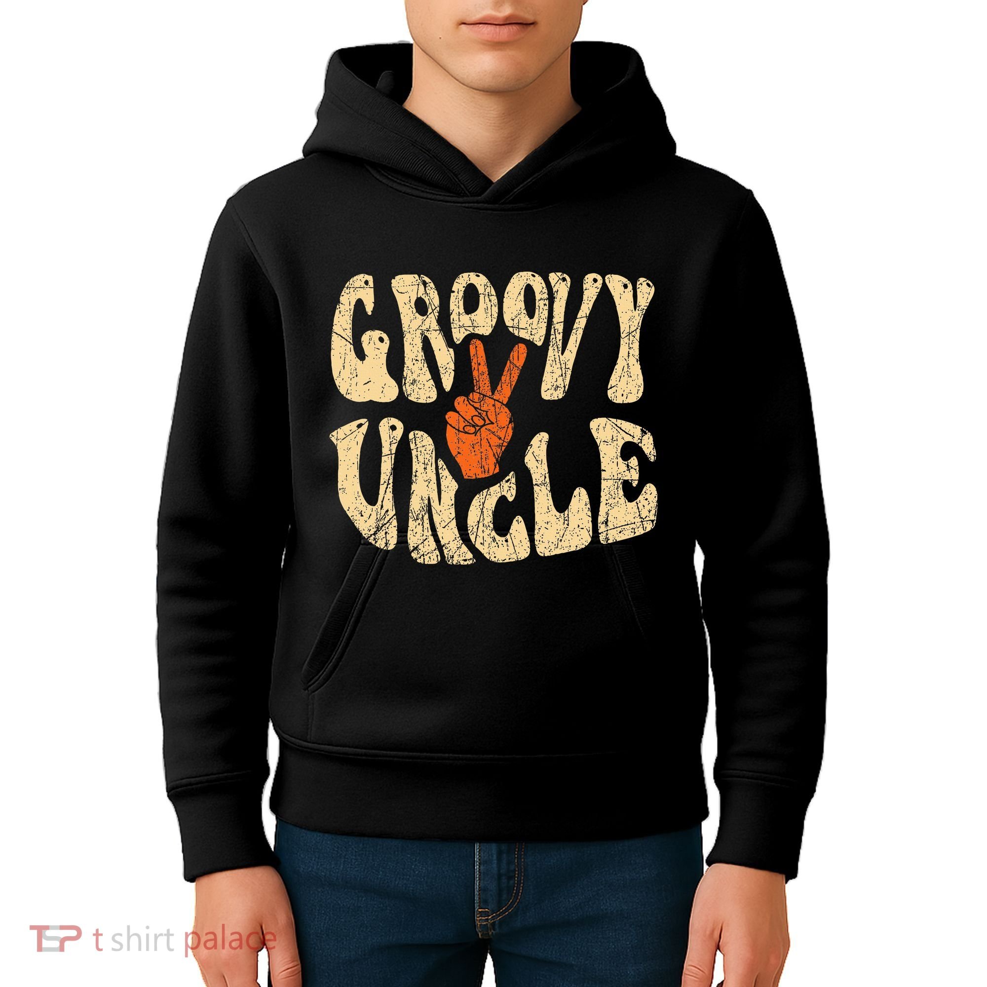 Groovy Uncle 70s Aesthetic Nostalgia 1970S Retro Uncle Kids Hoodie