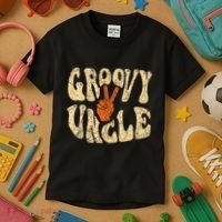 Groovy Uncle 70s Aesthetic Nostalgia 1970S Retro Uncle Kids T-Shirt thumb 3
