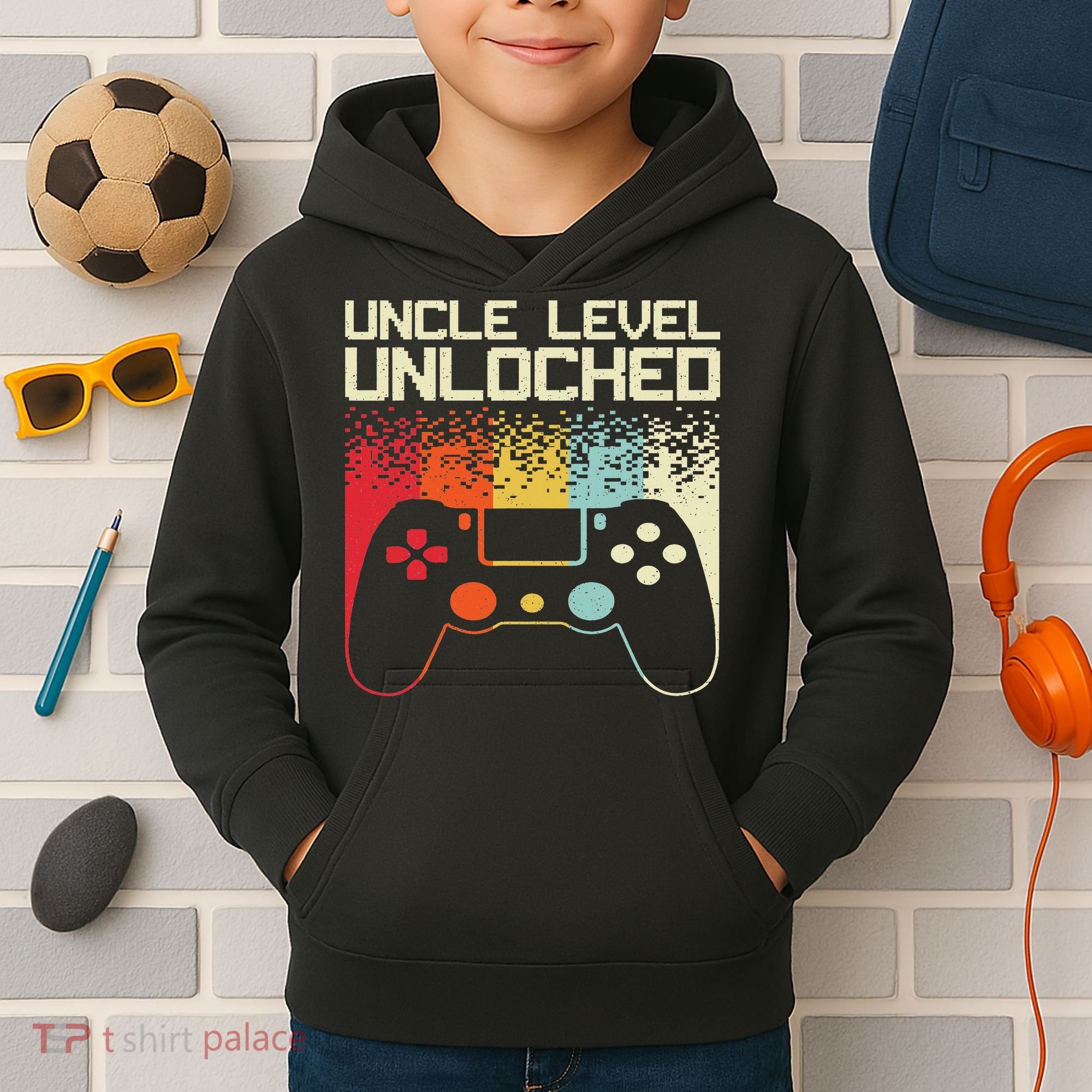 Gaming Uncle Art For Video Gamer First Time Uncle To Be Kids Hoodie