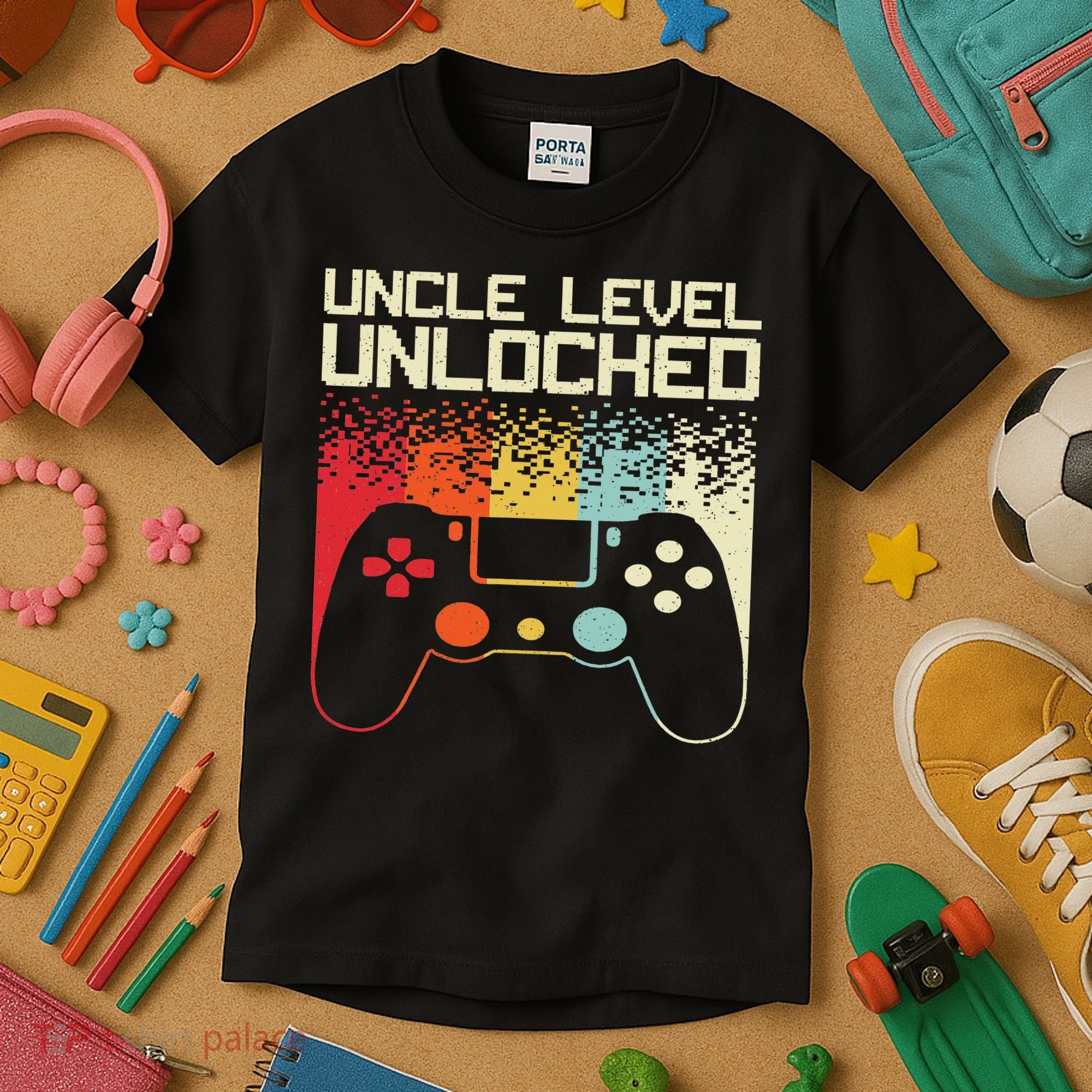 Gaming Uncle Art For Video Gamer First Time Uncle To Be Kids T-Shirt