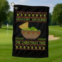 Guacin' Around The Christmas Tree Golf Towel thumb 1